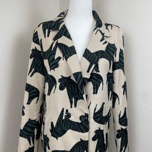 Qiangugu Women’s Zebra Blazer Animal Teacher 90’s-M